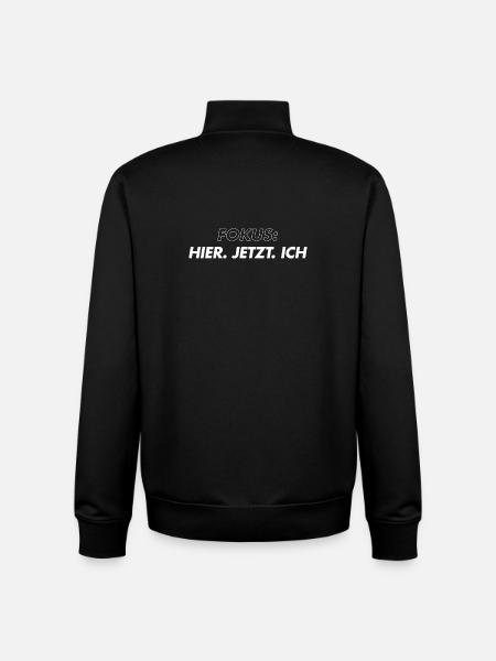 Fokus. Hier Jetzt Ich - Unisex Organic Zip Sweatshirt von Stanley/Stella - Schwarz