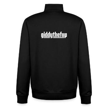 Giddythefup lustiger Pferderenn-Derby-Humor - Unisex Organic Zip Sweatshirt von Stanley/Stella - Schwarz - Hinten - AI Model Male 185 light (185cm)