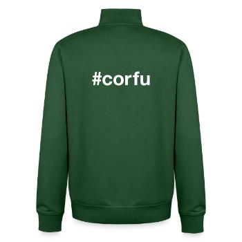 CORFU Hashtag - Unisex Organic Zip Sweatshirt von Stanley/Stella - Flaschengrün - Hinten - AI Model Male 185 dark (185cm)