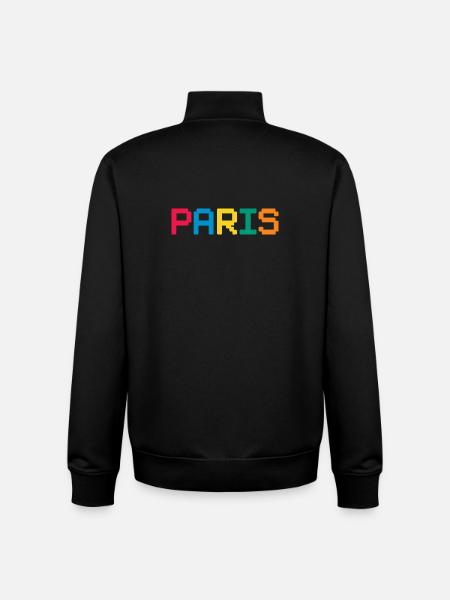 PARIS Pixel - Unisex Organic Zip Sweatshirt by Stanley/Stella - black