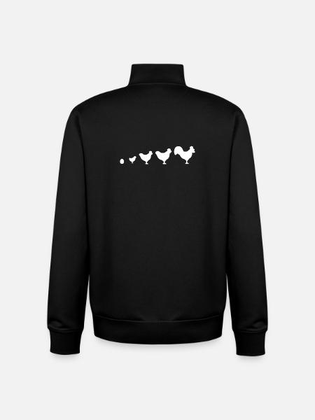 Evolution Farmer Chicken Rooster Funny - Unisex Organic Zip Sweatshirt by Stanley/Stella - black