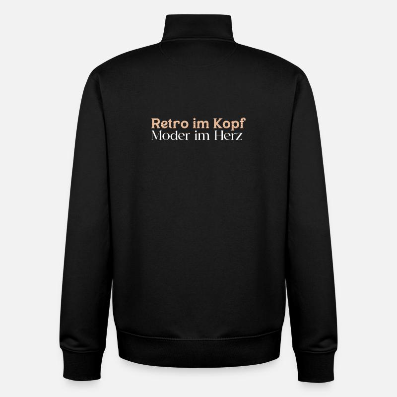 Rétro dans la tête - Sweat zippé unisexe en coton bio Stanley/Stella - noir