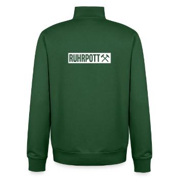 Ruhrpott - Ruhr Pott - Zeche - Zollverein - NRW - Unisex Organic Zip Sweatshirt von Stanley/Stella - Flaschengrün - Hinten - AI Model Male 185 dark (185cm)