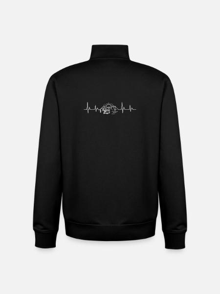 Camping Caravan Heartbeat Heratbeat - Unisex Organic Zip Sweatshirt by Stanley/Stella - black
