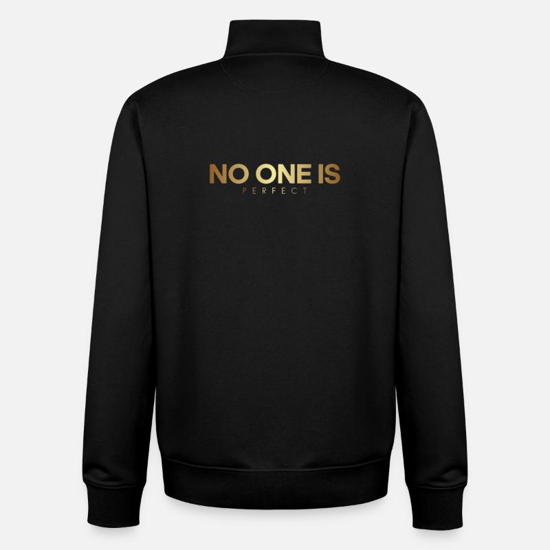 No One Is Perfect - Sweat zippé unisexe en coton bio Stanley/Stella - noir