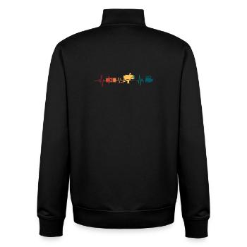 Herzschlag-Videografie - Unisex Organic Zip Sweatshirt von Stanley/Stella - Schwarz - Hinten - AI Model Male 185 light (185cm)