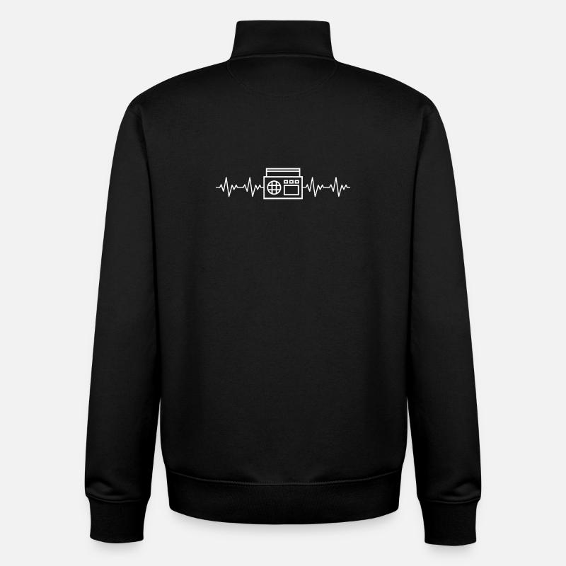 Ghetto blaster ECG battement de cœur - Sweat zippé unisexe en coton bio Stanley/Stella - noir