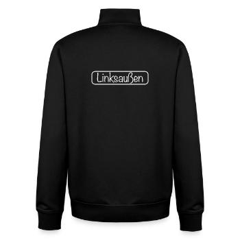 Schriftzug Linksaußen (Weiß) - Unisex Organic Zip Sweatshirt von Stanley/Stella - Schwarz - Hinten - AI Model Male 185 light (185cm)