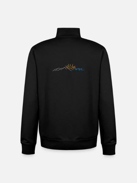 Summer Summer Holidays Mountains Sun Waves - Unisex Organic Zip Sweatshirt by Stanley/Stella - black