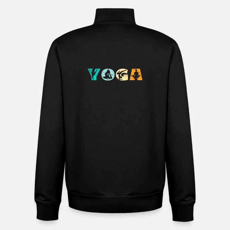 Yoga - Sweat zippé unisexe en coton bio Stanley/Stella - noir