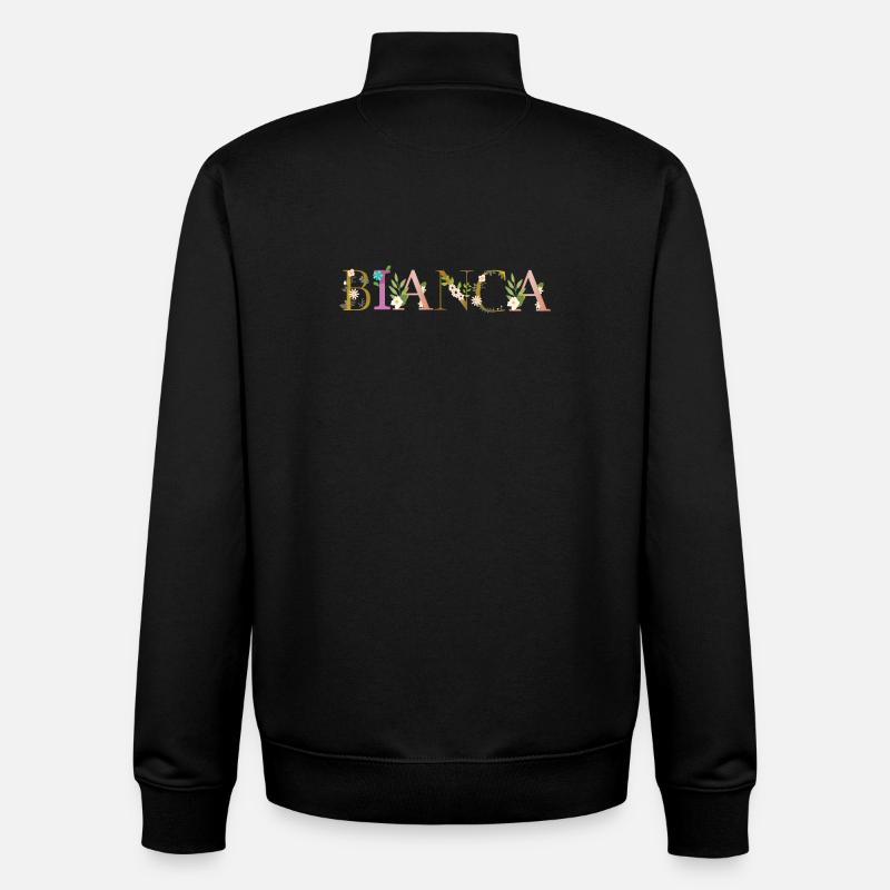 BIANCA Name mit Blumen geschmückt - Unisex Organic Zip Sweatshirt von Stanley/Stella - Schwarz