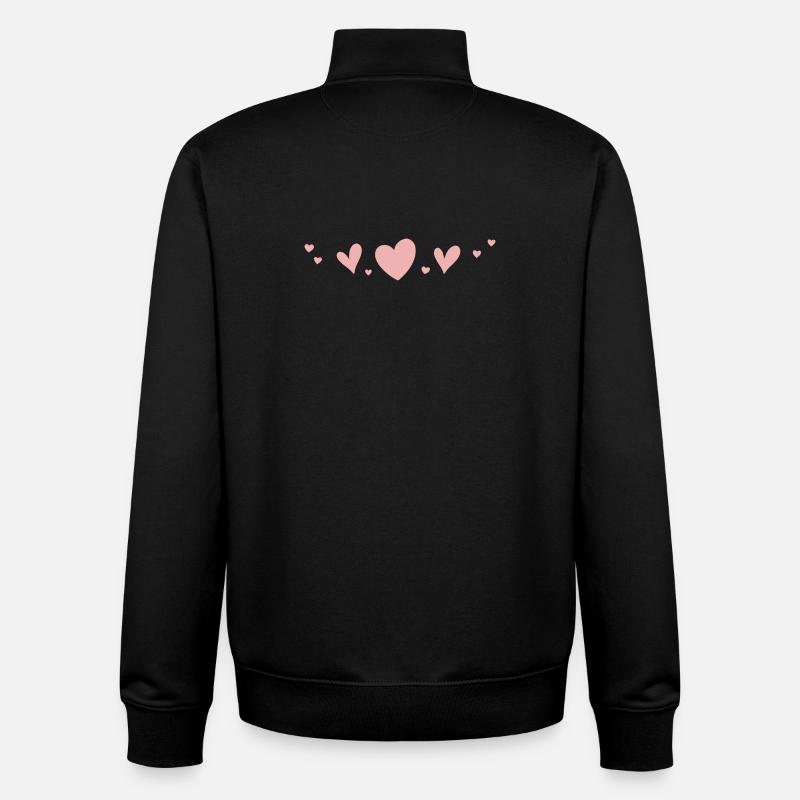 Soft Pastel Hearts - Unisex Organic Zip Sweatshirt by Stanley/Stella - black