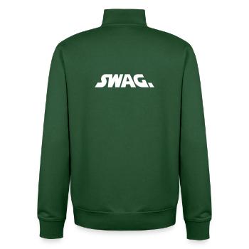 Lettrage de Swag Galactique - Sweat zippé unisexe en coton bio Stanley/Stella - vert bouteille - Dos - AI Model Male 185 dark (185cm)