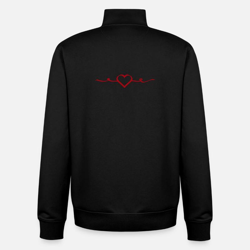 Cadeau rouge de la Saint-Valentin - Sweat zippé unisexe en coton bio Stanley/Stella - noir