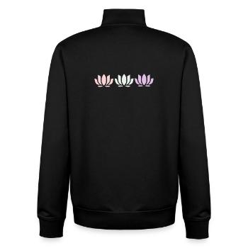 Lotus Flower Lotus Flowers Pastel Flower Blossom Yoga - Unisex Organic Zip Sweatshirt by Stanley/Stella - black - Back - AI Model Male 185 light (185cm)