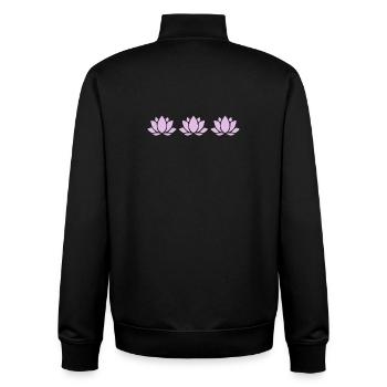 Lotus Flower Lotus Flower Violet Flower Flower Yoga - Unisex Organic Zip Sweatshirt by Stanley/Stella - black - Back - AI Model Male 185 light (185cm)
