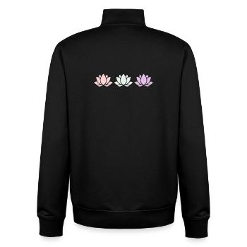 Lotus Flower Lotus Flower Flower Pastel Flower Yoga - Unisex Organic Zip Sweatshirt by Stanley/Stella - black - Back - AI Model Male 185 light (185cm)