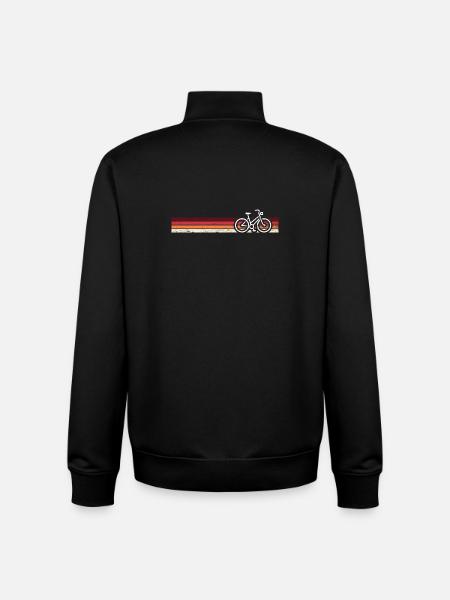 Retro Bike Sunset Gradient - Unisex Organic Zip Sweatshirt by Stanley/Stella - black