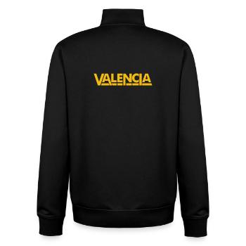 Valence Espagne Jaune - Sweat zippé unisexe en coton bio Stanley/Stella - noir - Dos - AI Model Male 185 light (185cm)