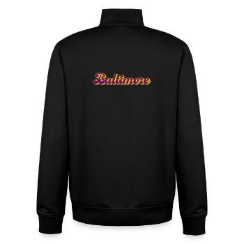 Baltimore Lettering USA Cities Design - Unisex Organic Zip Sweatshirt by Stanley/Stella - black - Back - AI Model Male 185 light (185cm)