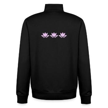 Lotus Flower Lotus Flower Flower Pastel Flower Yoga - Unisex Organic Zip Sweatshirt by Stanley/Stella - black - Back - AI Model Male 185 light (185cm)