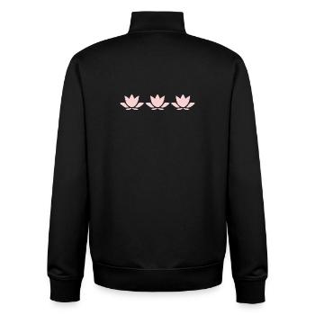 Lotus Flower Lotus Flower Flower Pastel Flower Yoga - Unisex Organic Zip Sweatshirt by Stanley/Stella - black - Back - AI Model Male 185 light (185cm)