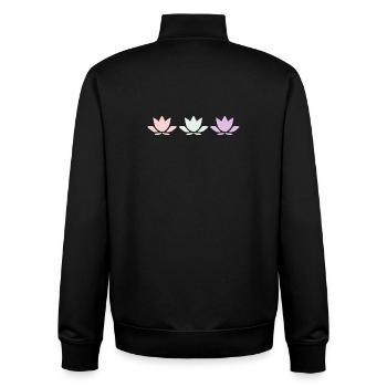 Lotusblume Lotusblüten pastell Blume Blüte Yogal - Unisex Organic Zip Sweatshirt von Stanley/Stella - Schwarz - Hinten - AI Model Male 185 light (185cm)