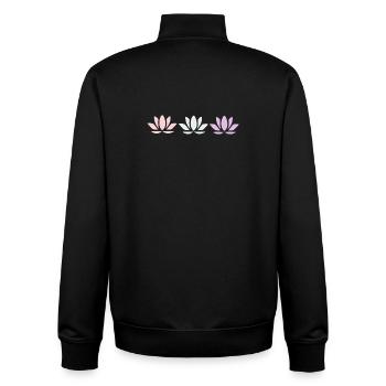 Lotus Flower Lotus Flower Violet Flower Flower Yoga - Unisex Organic Zip Sweatshirt by Stanley/Stella - black - Back - AI Model Male 185 light (185cm)