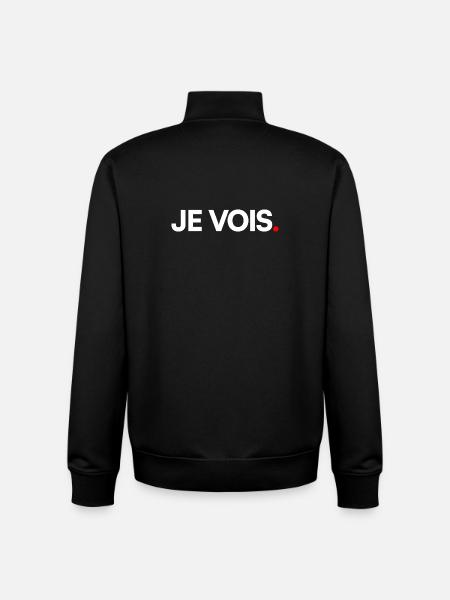 Je vois - Sweat zippé unisexe en coton bio Stanley/Stella - noir