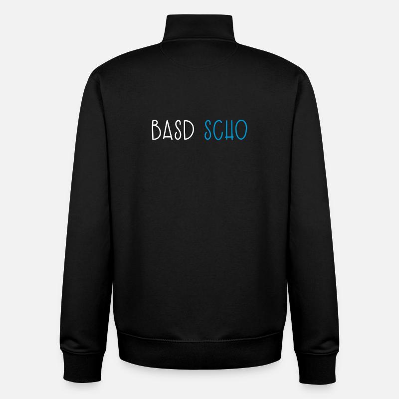 Basd Scho Bavière Dialecte bavarois - Sweat zippé unisexe en coton bio Stanley/Stella - noir