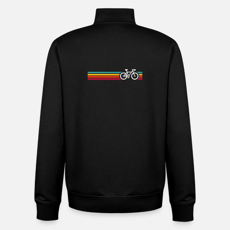 Rainbow Striped Bicycle - Unisex Organic Zip Sweatshirt by Stanley/Stella - black