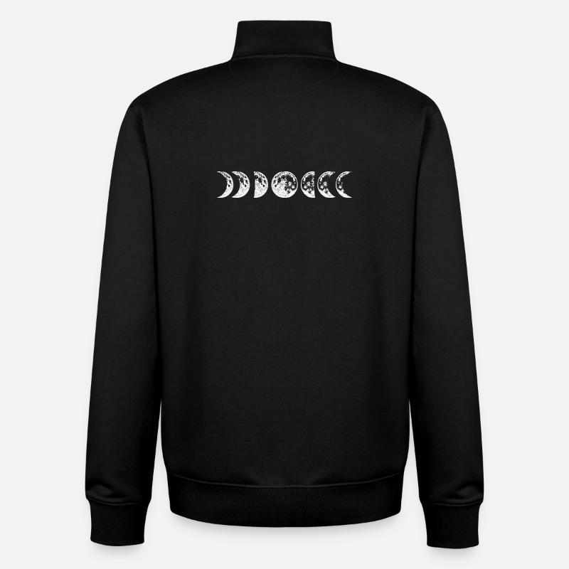 Phases de lune - Sweat zippé unisexe en coton bio Stanley/Stella - noir
