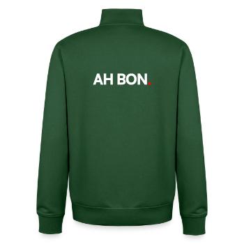 NA JA | Minimalistischer humoristischer Ausdruck - Unisex Organic Zip Sweatshirt von Stanley/Stella - Flaschengrün - Hinten - AI Model Male 185 dark (185cm)