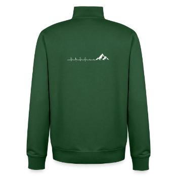 Heartbeat Mountain - Unisex Organic Zip Sweatshirt by Stanley/Stella - bottle green - Back - AI Model Male 185 dark (185cm)