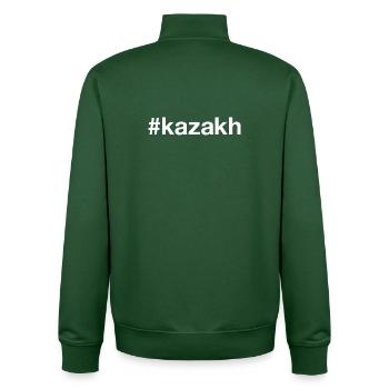 KAZAKH Kasachstan Hashtag - Unisex Organic Zip Sweatshirt von Stanley/Stella - Flaschengrün - Hinten - AI Model Male 185 dark (185cm)