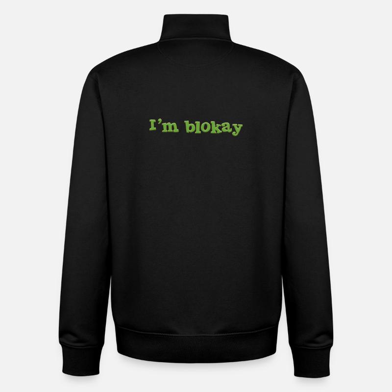 Je m’appelle blokay - Sweat zippé unisexe en coton bio Stanley/Stella - noir