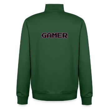 Texte Pixel Retro Gamer - Sweat zippé unisexe en coton bio Stanley/Stella - vert bouteille - Dos - AI Model Male 185 dark (185cm)