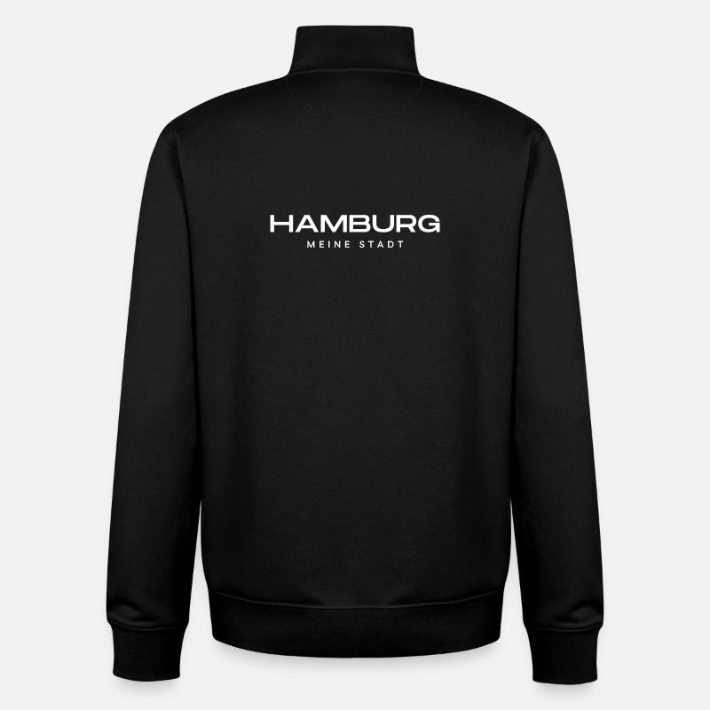 Hambourg - Sweat zippé unisexe en coton bio Stanley/Stella - noir
