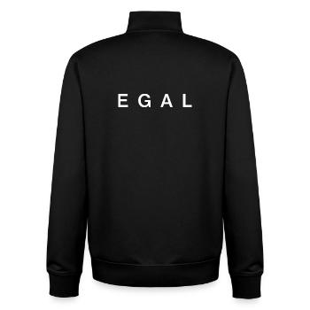 EGAL – Minimal Statement - Unisex Organic Zip Sweatshirt by Stanley/Stella - black - Back - AI Model Male 185 light (185cm)