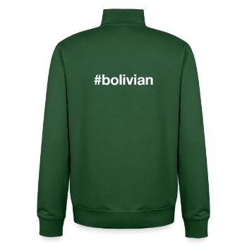 BOLIVIEN Bolivie Hashtag - Sweat zippé unisexe en coton bio Stanley/Stella - vert bouteille - Dos - AI Model Male 185 dark (185cm)