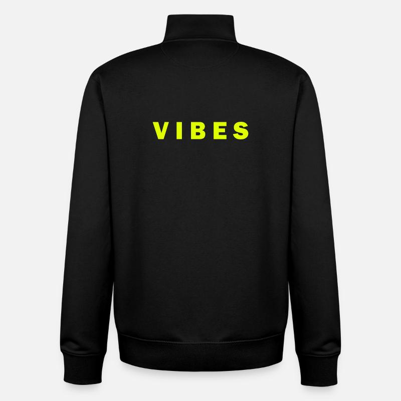 Neon Vibes électriquesDesign - Sweat zippé unisexe en coton bio Stanley/Stella - noir