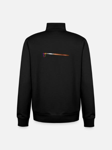 Pinceau d'artiste aux couleurs arc-en-ciel - Sweat zippé unisexe en coton bio Stanley/Stella - noir