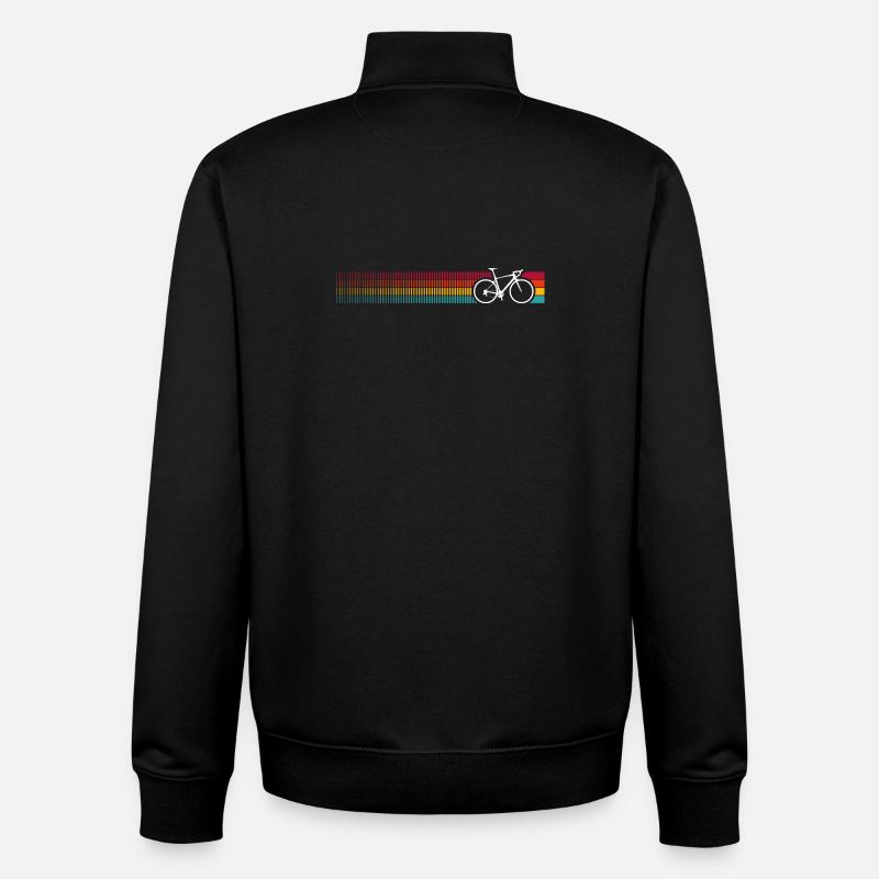 Lebendiges Regenbogen-Fahrradmuster - Unisex Organic Zip Sweatshirt von Stanley/Stella - Schwarz