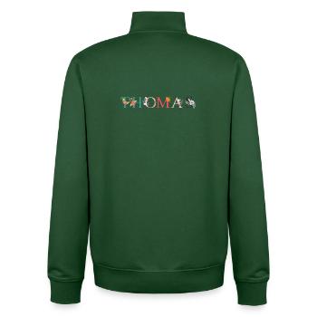 THOMAS ART DU NOM AVEC FLEURS BRODÉES - Sweat zippé unisexe en coton bio Stanley/Stella - vert bouteille - Dos - AI Model Male 185 dark (185cm)