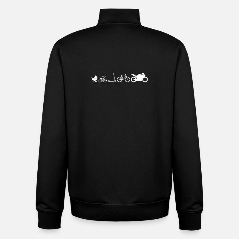 Développement de Motorad Evolution Drôle - Sweat zippé unisexe en coton bio Stanley/Stella - noir