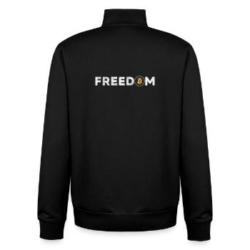 The Evolution of Money - Bitcoin Shirt Crypto - Unisex Organic Zip Sweatshirt von Stanley/Stella - Schwarz - Hinten - AI Model Male 185 light (185cm)