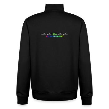 Be different - Unisex Organic Zip Sweatshirt von Stanley/Stella - Schwarz - Hinten - AI Model Male 185 light (185cm)