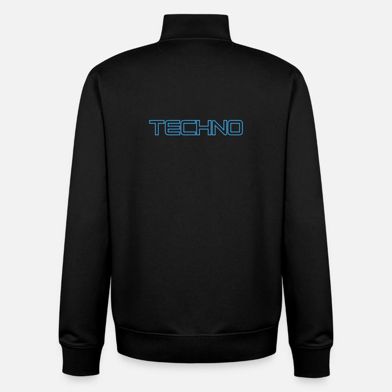 Futuristic techno design with neon lines - Unisex Organic Zip Sweatshirt by Stanley/Stella - black