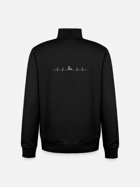 Heartbeat ice skate - Unisex Organic Zip Sweatshirt by Stanley/Stella - black