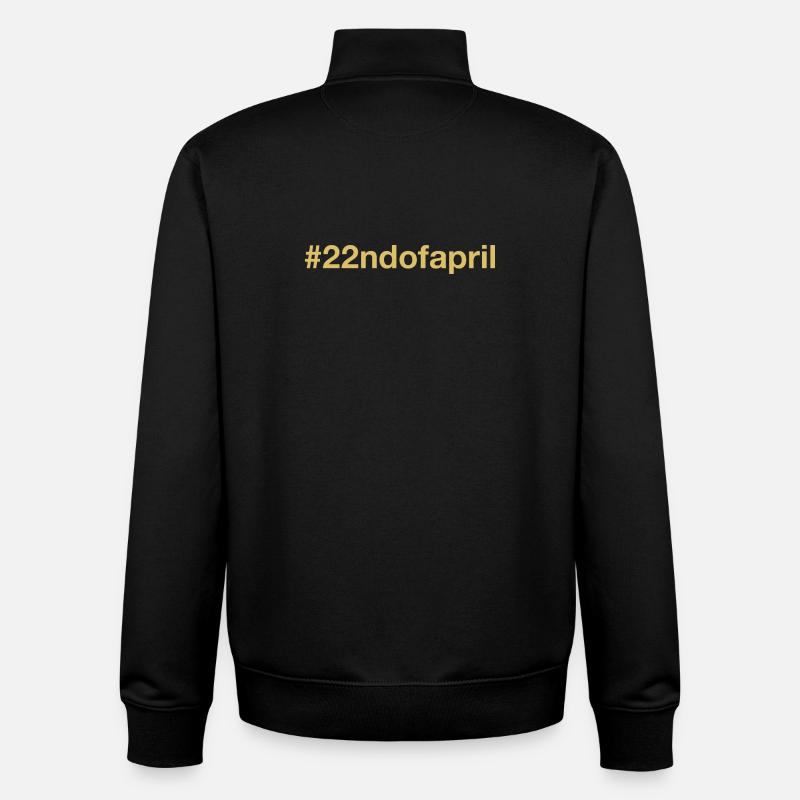 22 avril Or - Sweat zippé unisexe en coton bio Stanley/Stella - noir